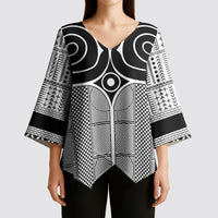 Japan Kimono Sleeve Blouse Jomon Tattoo Inspiration White