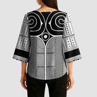 Japan Kimono Sleeve Blouse Jomon Tattoo Inspiration White