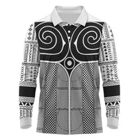 Japan Long Sleeve Polo Shirt Jomon Tattoo Inspiration White