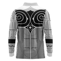 Japan Long Sleeve Polo Shirt Jomon Tattoo Inspiration White