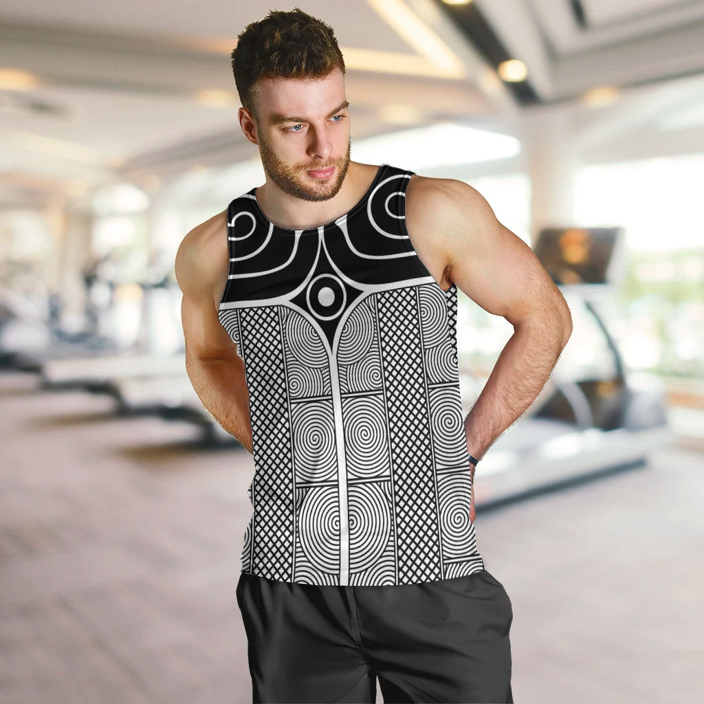 Japan Men Tank Top Jomon Tattoo Inspiration White