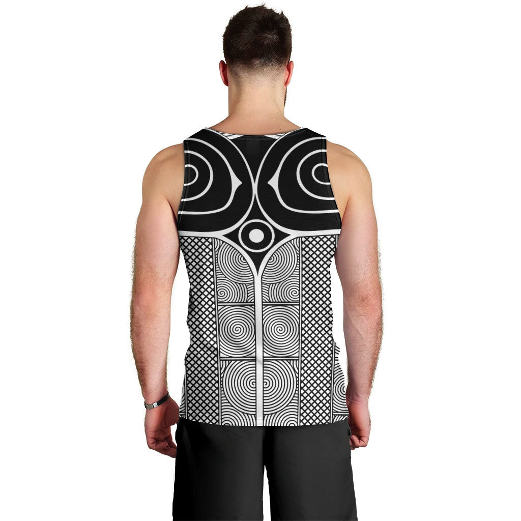Japan Men Tank Top Jomon Tattoo Inspiration White
