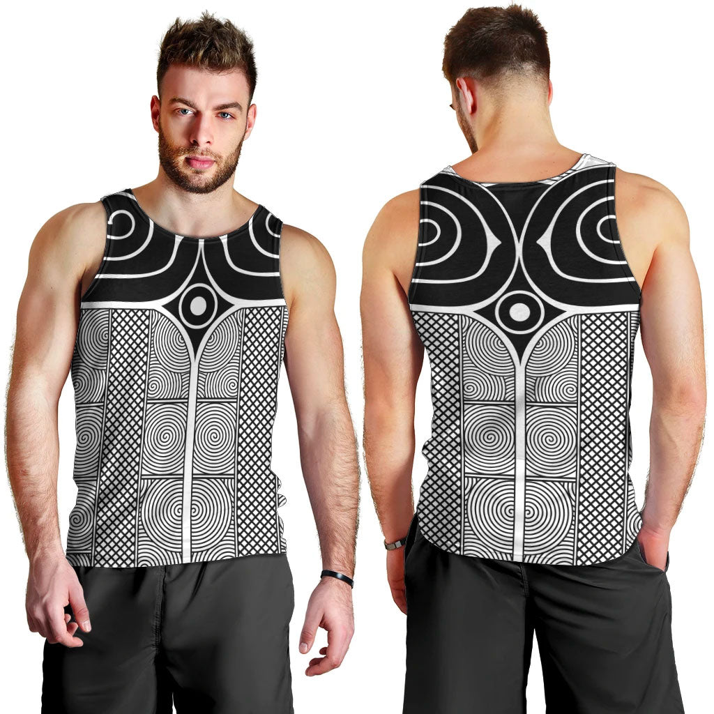 Japan Men Tank Top Jomon Tattoo Inspiration White