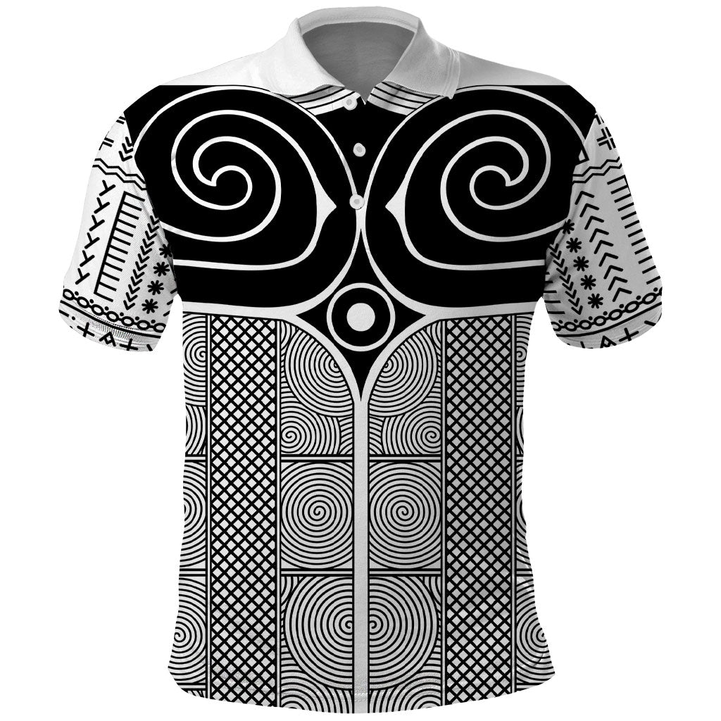 Japan Polo Shirt Jomon Tattoo Inspiration White