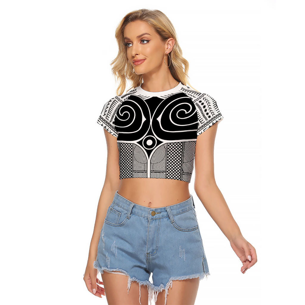 Japan Raglan Cropped T Shirt Jomon Tattoo Inspiration White