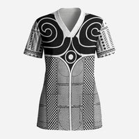 Japan Scrub Top Jomon Tattoo Inspiration White