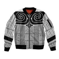 Japan Sleeve Zip Bomber Jacket Jomon Tattoo Inspiration White