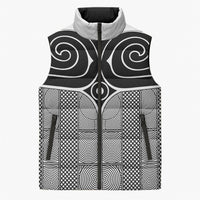 Japan Sleeveless Puffer Jacket Jomon Tattoo Inspiration White