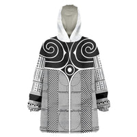 Japan Wearable Blanket Hoodie Jomon Tattoo Inspiration White