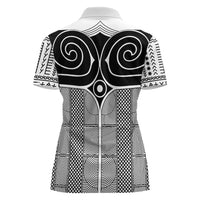 Japan Women Polo Shirt Jomon Tattoo Inspiration White