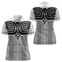 Japan Women Polo Shirt Jomon Tattoo Inspiration White