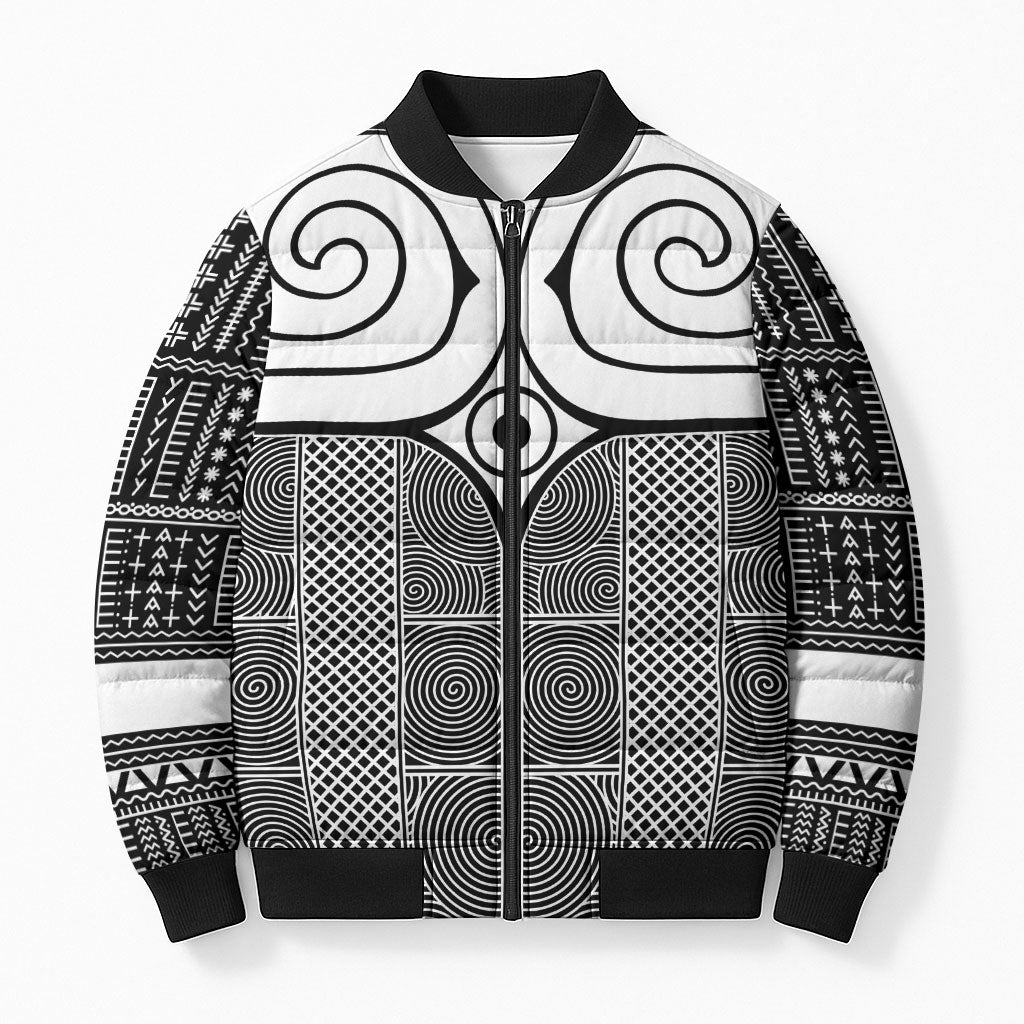 Japan Bomber Puffer Jacket Jomon Tattoo Inspiration Black