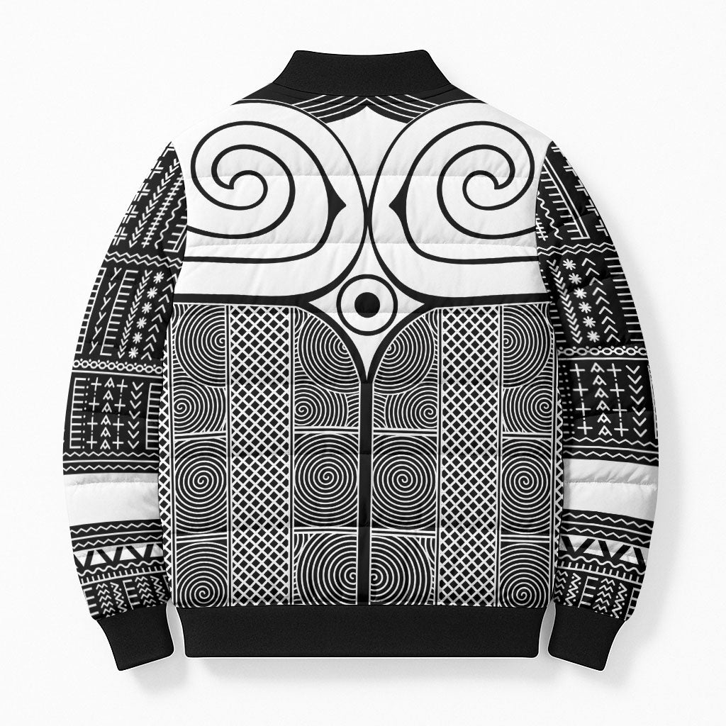 Japan Bomber Puffer Jacket Jomon Tattoo Inspiration Black