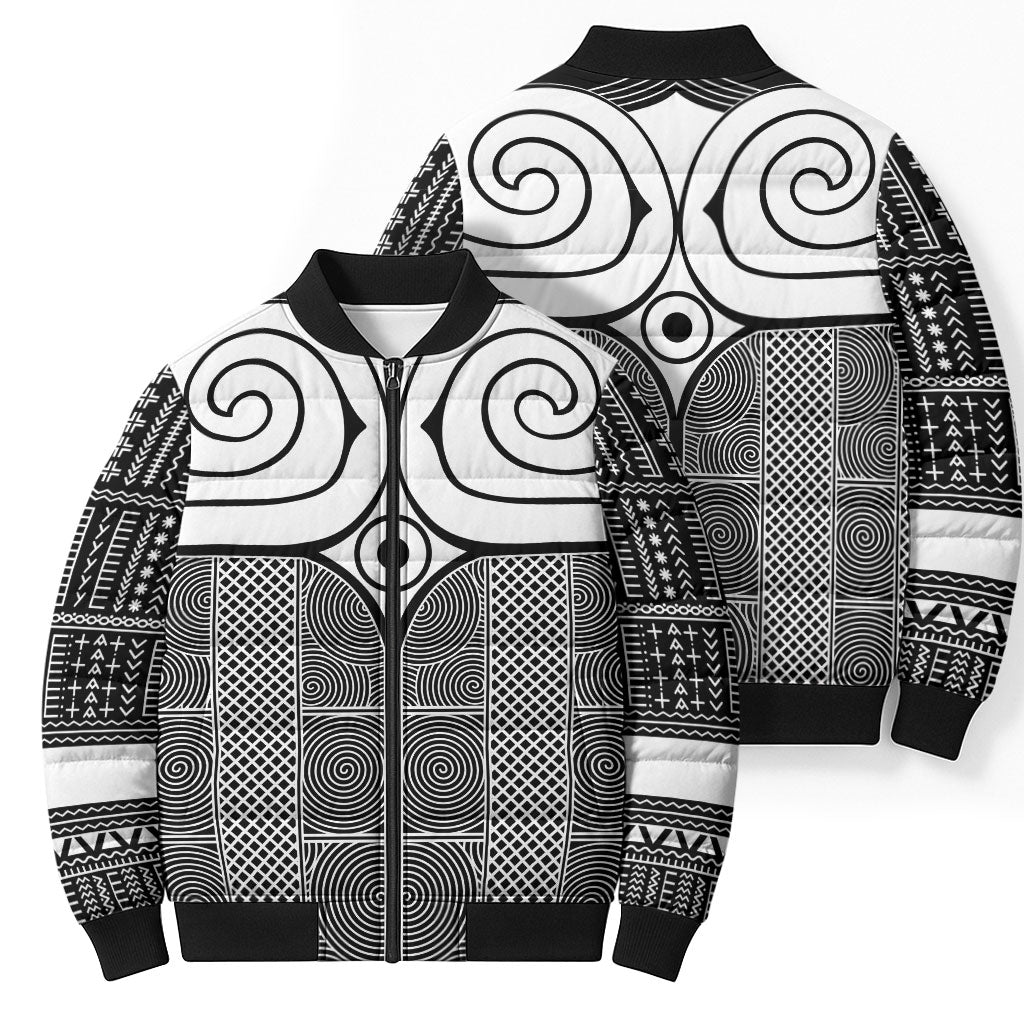 Japan Bomber Puffer Jacket Jomon Tattoo Inspiration Black