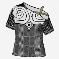 Japan Cross Shoulder Shirt Jomon Tattoo Inspiration Black