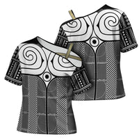 Japan Cross Shoulder Shirt Jomon Tattoo Inspiration Black