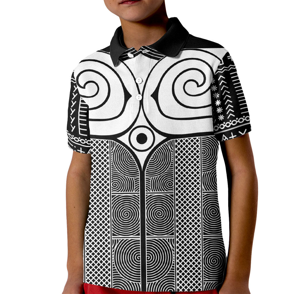 Japan Kid Polo Shirt Jomon Tattoo Inspiration Black