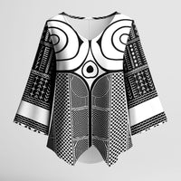 Japan Kimono Sleeve Blouse Jomon Tattoo Inspiration Black