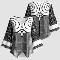 Japan Kimono Sleeve Blouse Jomon Tattoo Inspiration Black