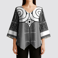 Japan Kimono Sleeve Blouse Jomon Tattoo Inspiration Black