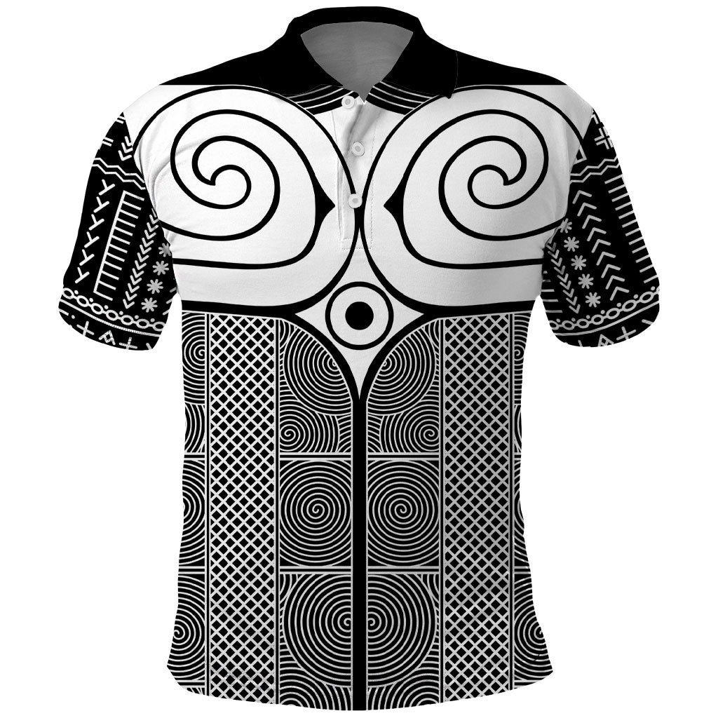 Japan Polo Shirt Jomon Tattoo Inspiration Black