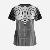 Japan Scrub Top Jomon Tattoo Inspiration Black