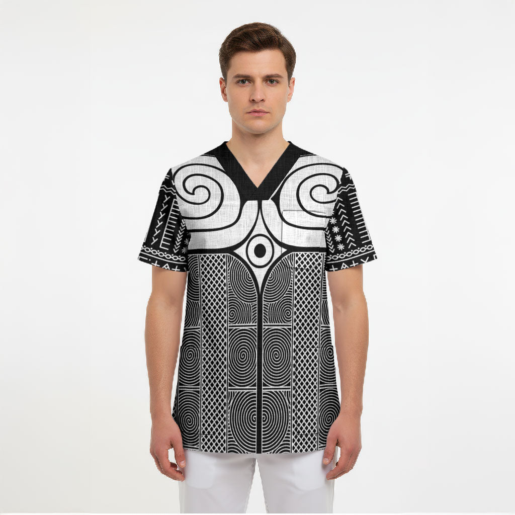 Japan Scrub Top Jomon Tattoo Inspiration Black