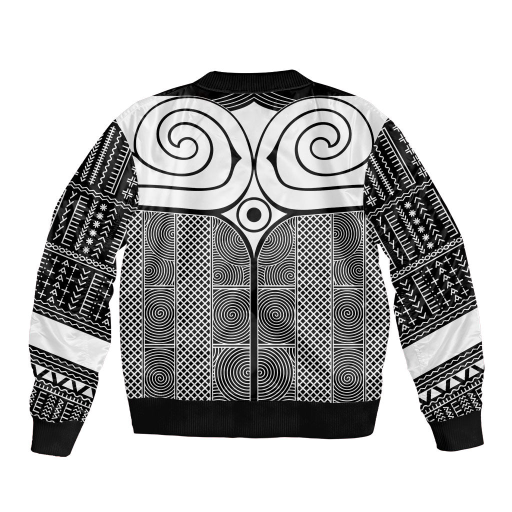 Japan Sleeve Zip Bomber Jacket Jomon Tattoo Inspiration Black