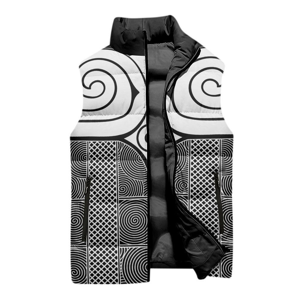 Japan Sleeveless Puffer Jacket Jomon Tattoo Inspiration Black