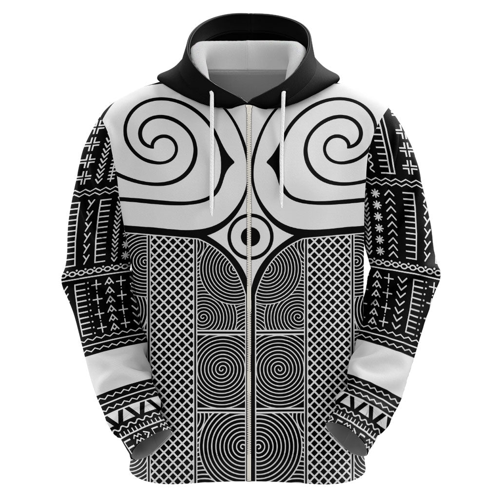 Japan Zip Hoodie Jomon Tattoo Inspiration Black