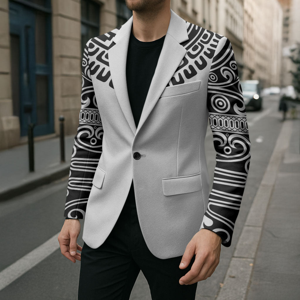 Japan Indigenous Jomon Tattoo Inspiration Blazer White Version