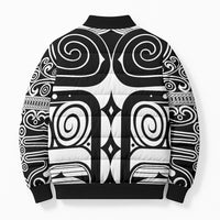 Japan Indigenous Jomon Tattoo Inspiration Bomber Puffer Jacket White Version