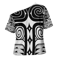 Japan Indigenous Jomon Tattoo Inspiration Cross Shoulder Shirt White Version