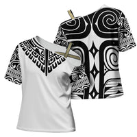 Japan Indigenous Jomon Tattoo Inspiration Cross Shoulder Shirt White Version