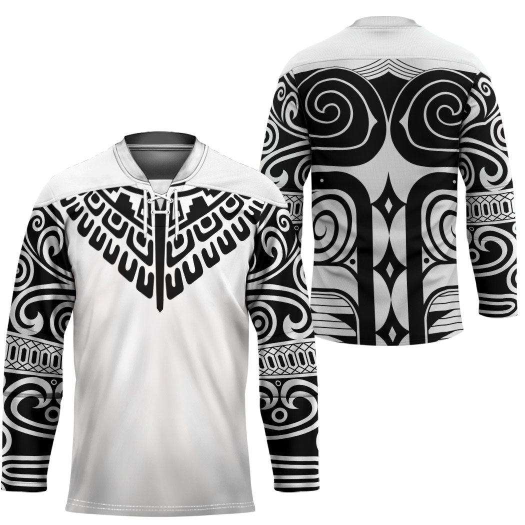 Japan Indigenous Jomon Tattoo Inspiration Hockey Jersey White Version