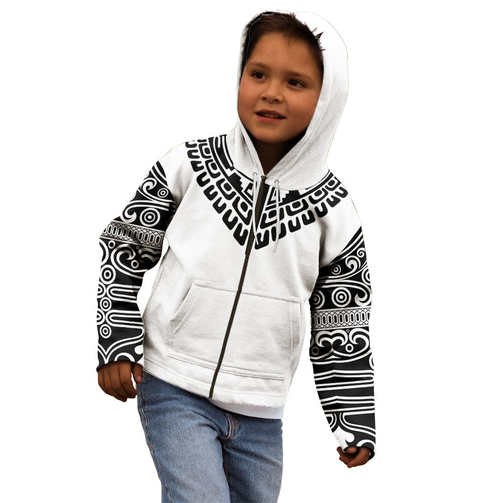 Japan Indigenous Jomon Tattoo Inspiration Kid Hoodie White Version