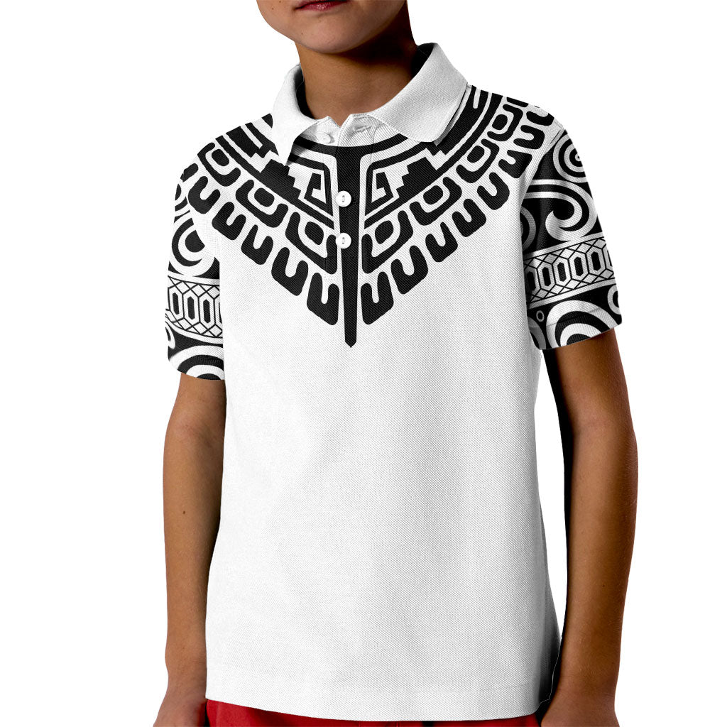 Japan Indigenous Jomon Tattoo Inspiration Kid Polo Shirt White Version