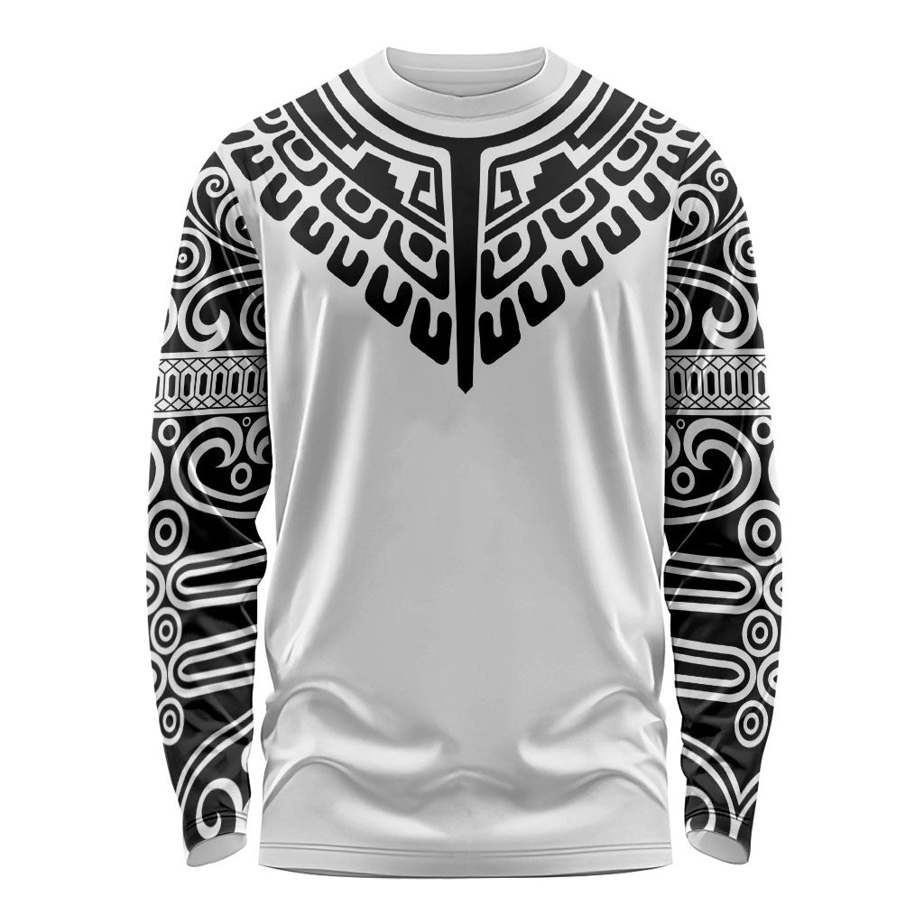 Japan Indigenous Jomon Tattoo Inspiration Long Sleeve Shirt White Version