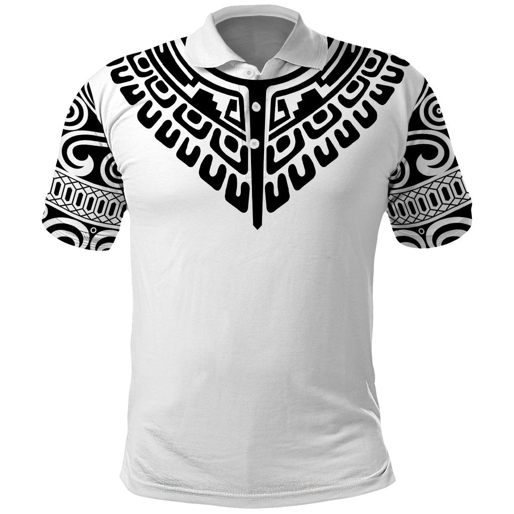 Japan Indigenous Jomon Tattoo Inspiration Polo Shirt White Version