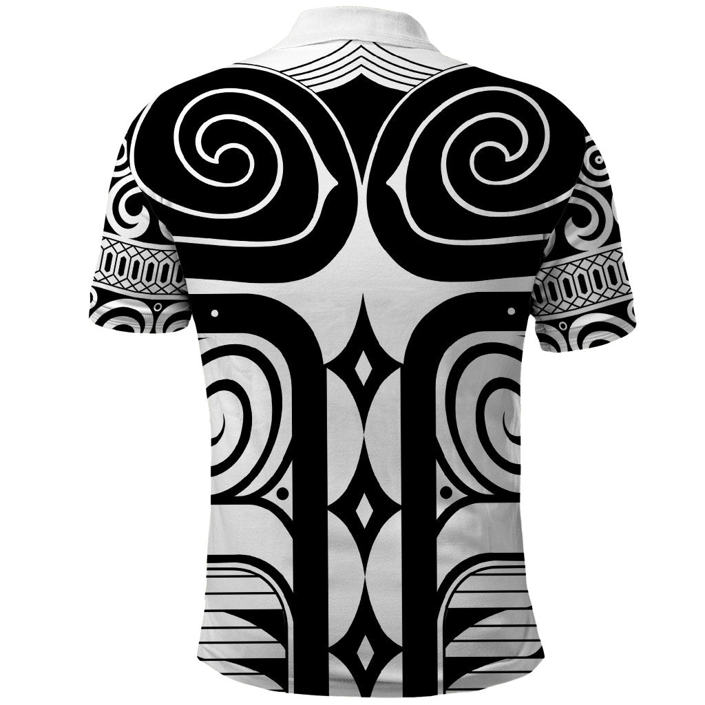 Japan Indigenous Jomon Tattoo Inspiration Polo Shirt White Version