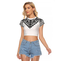 Japan Indigenous Jomon Tattoo Inspiration Raglan Cropped T Shirt White Version