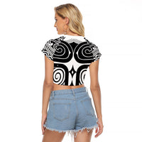 Japan Indigenous Jomon Tattoo Inspiration Raglan Cropped T Shirt White Version
