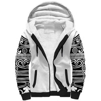 Japan Indigenous Jomon Tattoo Inspiration Sherpa Hoodie White Version