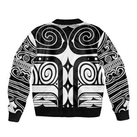 Japan Indigenous Jomon Tattoo Inspiration Sleeve Zip Bomber Jacket White Version