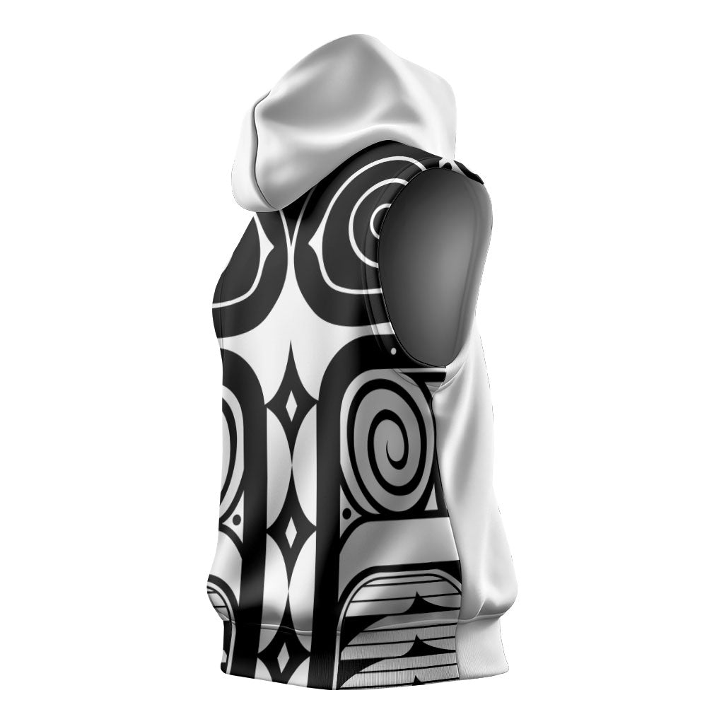 Japan Indigenous Jomon Tattoo Inspiration Sleeveless Hoodie White Version