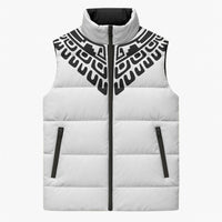 Japan Indigenous Jomon Tattoo Inspiration Sleeveless Puffer Jacket White Version