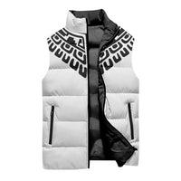 Japan Indigenous Jomon Tattoo Inspiration Sleeveless Puffer Jacket White Version