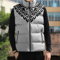 Japan Indigenous Jomon Tattoo Inspiration Sleeveless Puffer Jacket White Version