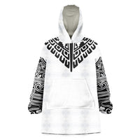 Japan Indigenous Jomon Tattoo Inspiration Wearable Blanket Hoodie White Version