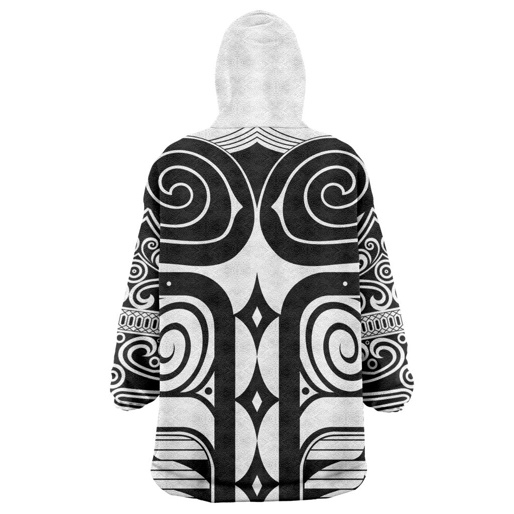 Japan Indigenous Jomon Tattoo Inspiration Wearable Blanket Hoodie White Version